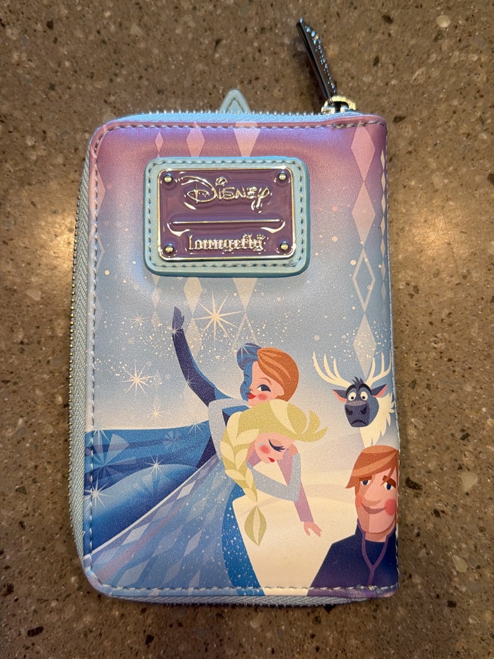 Loungefly Disney Frozen II Kids Zip Wallet - Blue, Purple, White